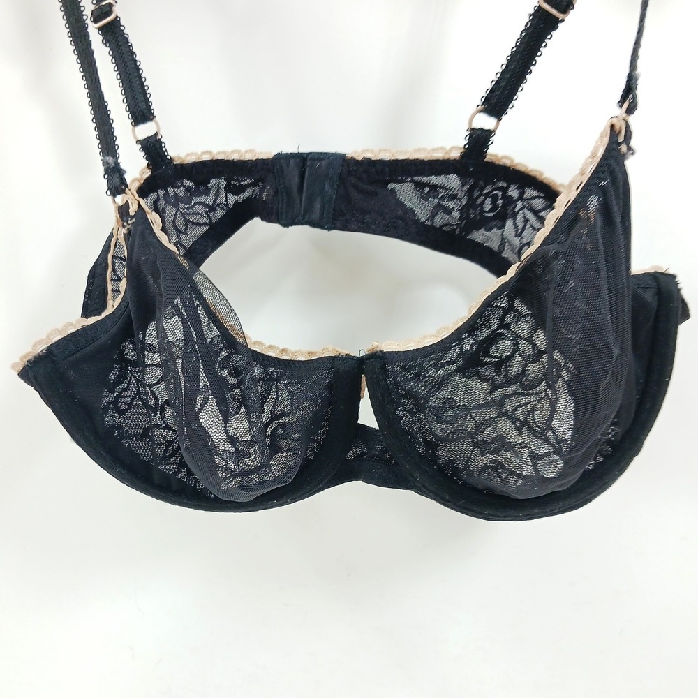 b.tempt'd by Wacoal Ciao Bella Balconette Bra Black Tan Lace 951133 34B